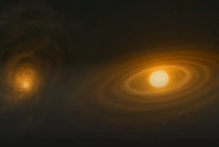 Rogue planet drifting in space
